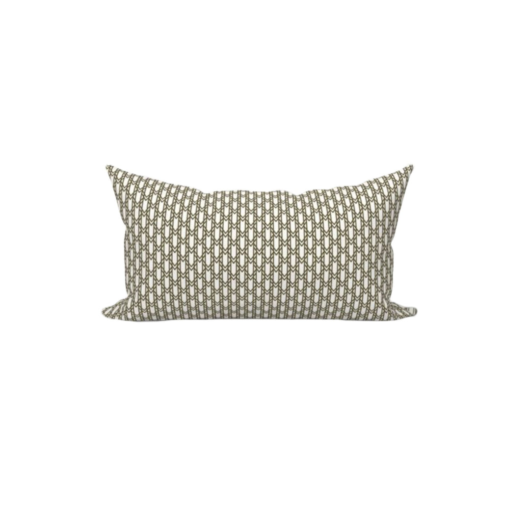 olive green and ivory lumbar throw pillow cover